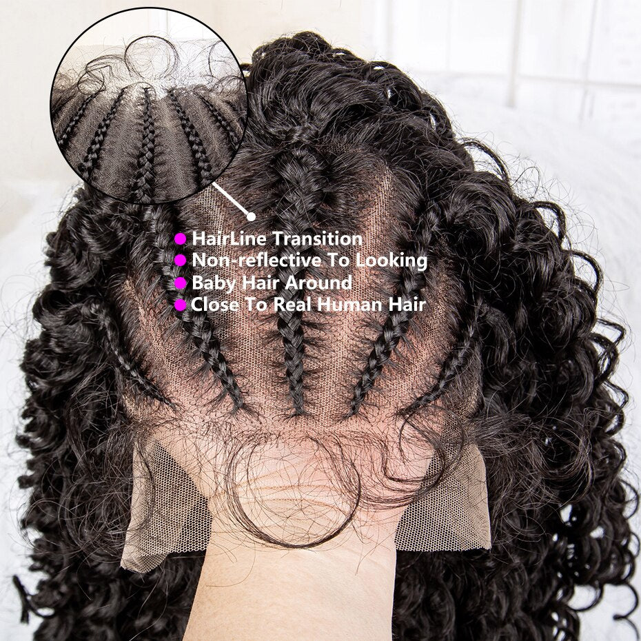 Lace Frontal Water Curly Wave Braid with Baby Hair - Supreme Lush Hair