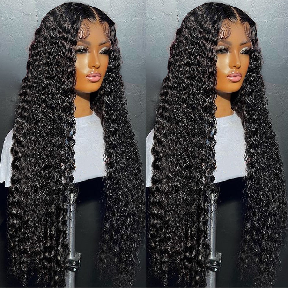 Water Wave Curly Lace Frontal Wig 360 Full Human Hair - Supreme Lush Hair