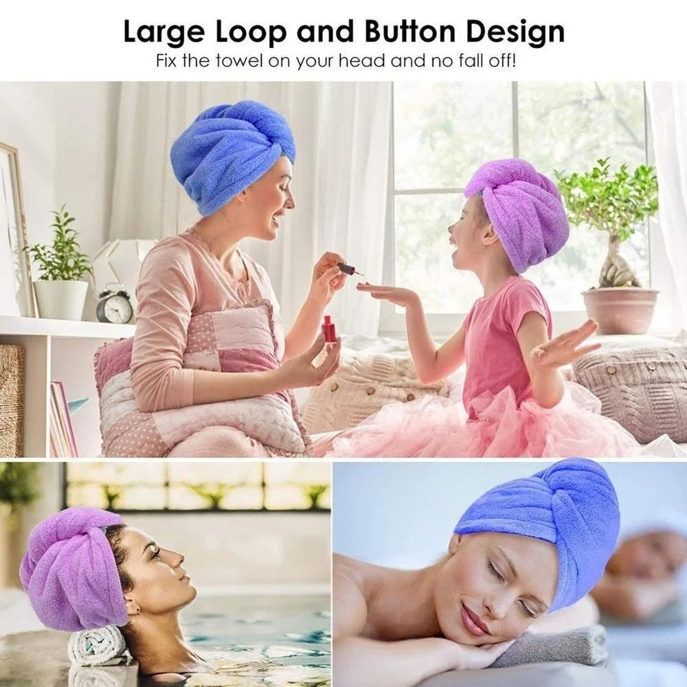 Hair Towel Wrap Fast Dry Hair Towel Super Absorbent Microfiber Coral Velvet Hair Drying Towel