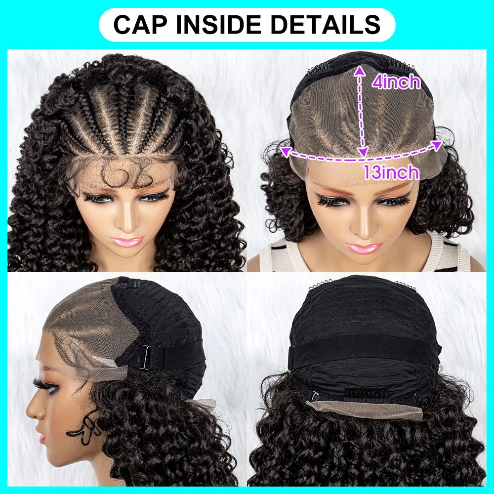 Lace Front Kinky Curly Cornrow Hair - Supreme Lush Hair