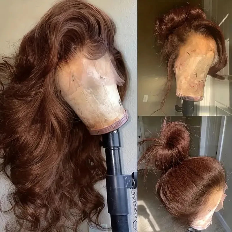 Chocolate Brown Lace Front Human Hair Wig Transparent Lace Frontal Human Hair