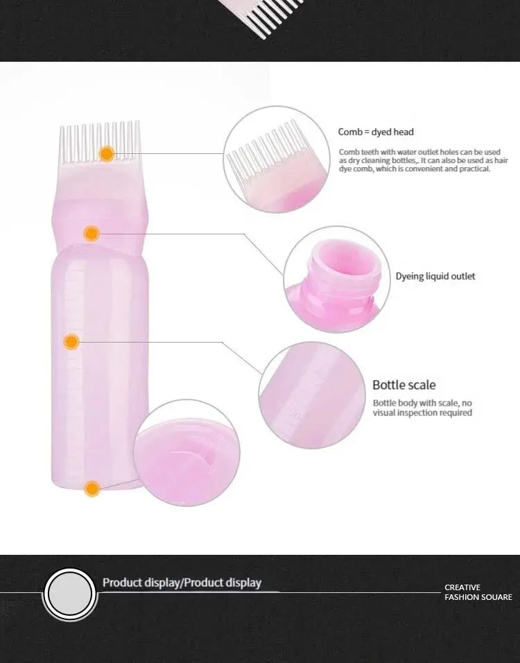 Hair Dye Applicator Brush Bottles Dyeing Shampoo Bottle Oil Comb Hair Dye Bottle Applicator