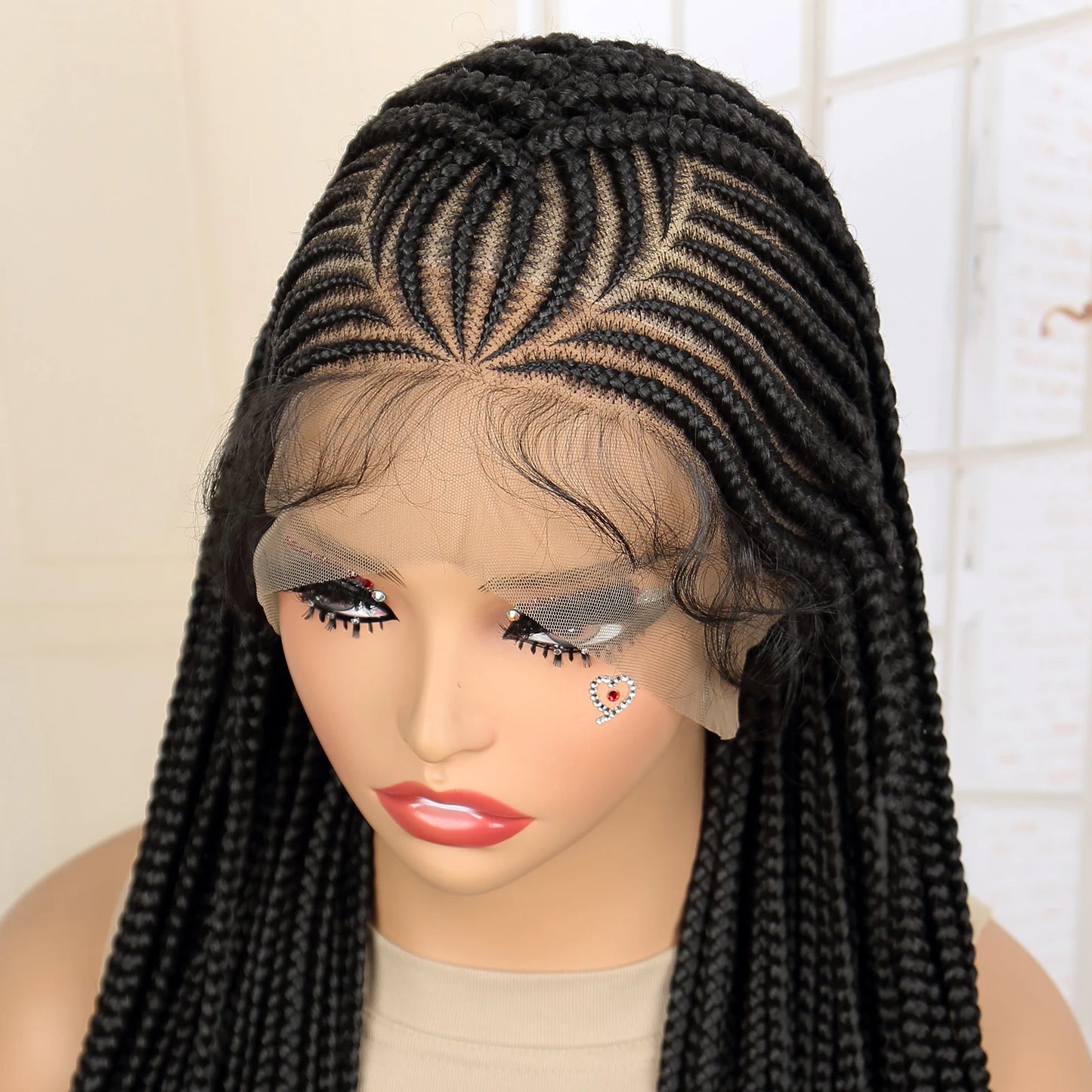 Full Lace Cornrow Braided 36 Inches Knotless Box Twist Wig