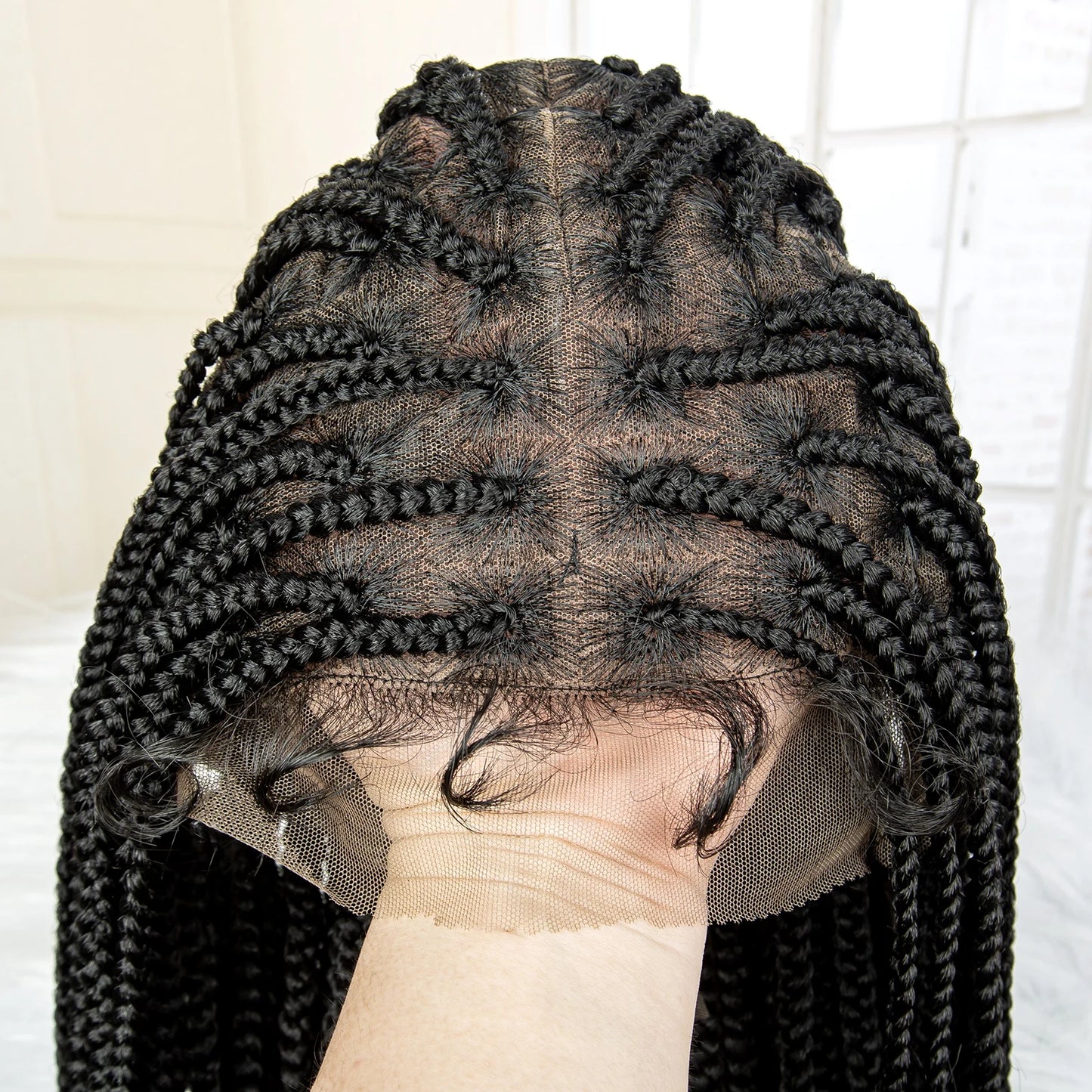 Synthetic Knotless Braided with Baby Hair Lace Frontal