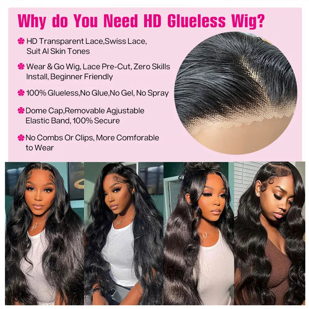 Body Wave 6x4 5x5 Wear Go Glueless Brazilian Human Hair