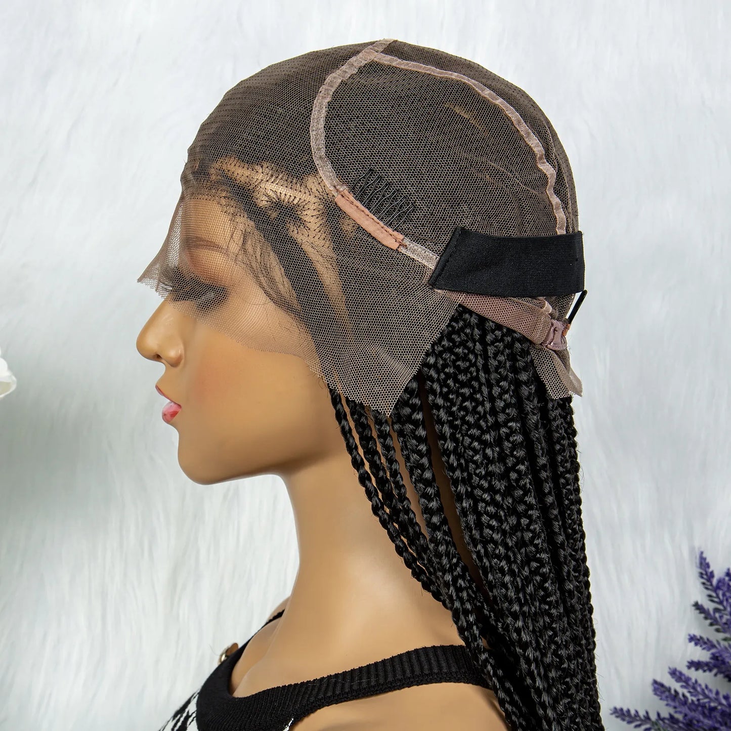 Synthetic Transparent HD Full Lace Braided Wigs Knotless Box Cornrow