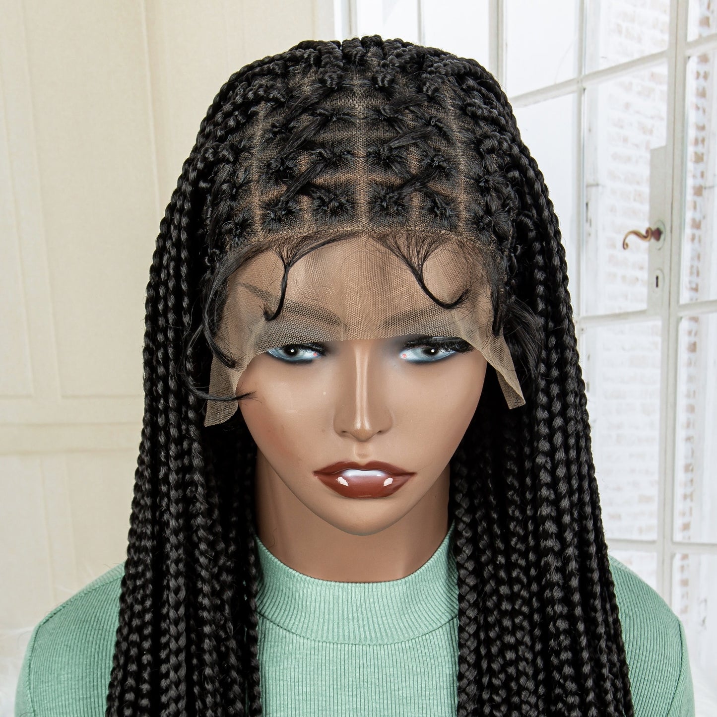 Knotless Cornrow Lace Box Braided Full Lace Synthetic Wigs - Supreme Lush Hair