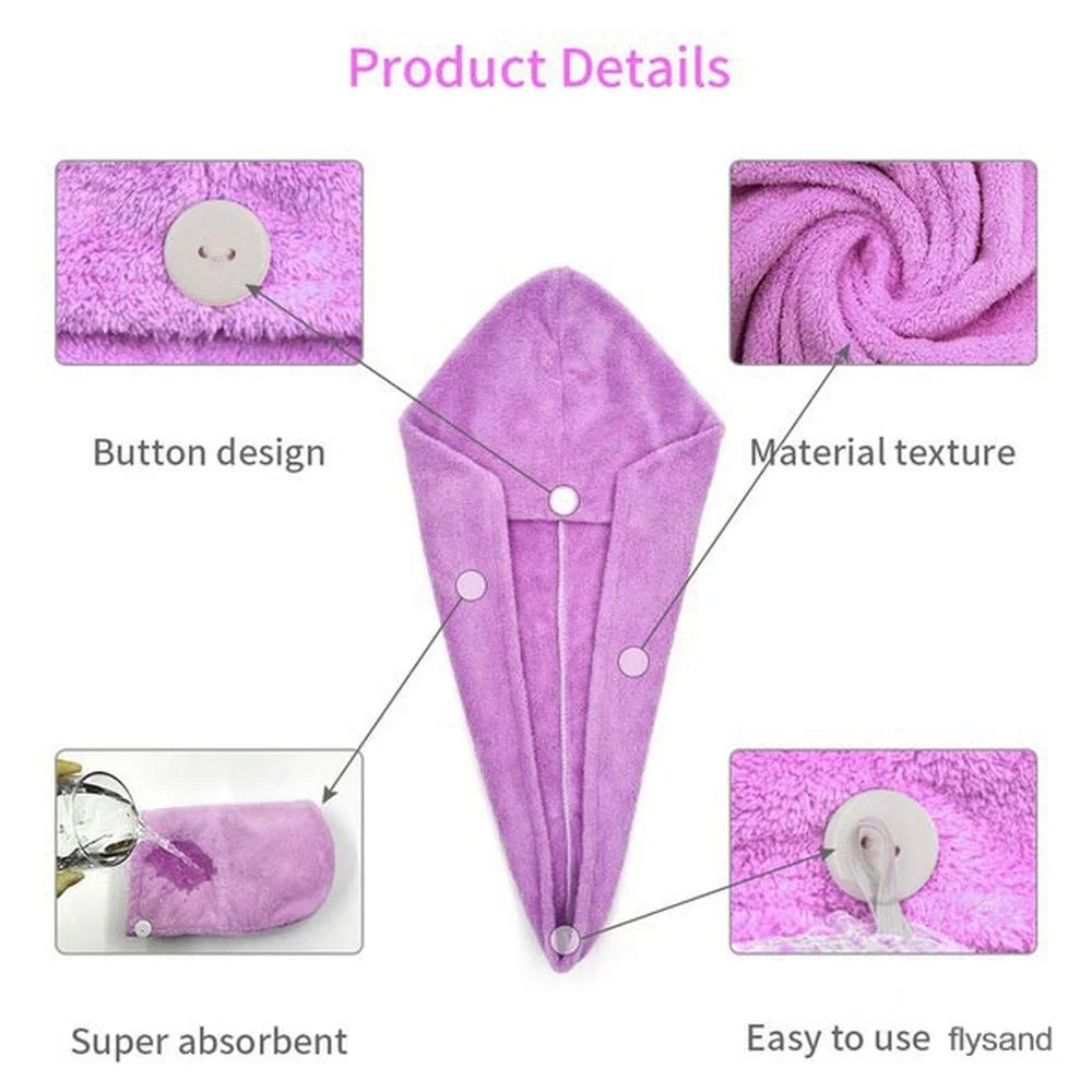 Hair Towel Wrap Fast Dry Hair Towel Super Absorbent Microfiber Coral Velvet Hair Drying Towel