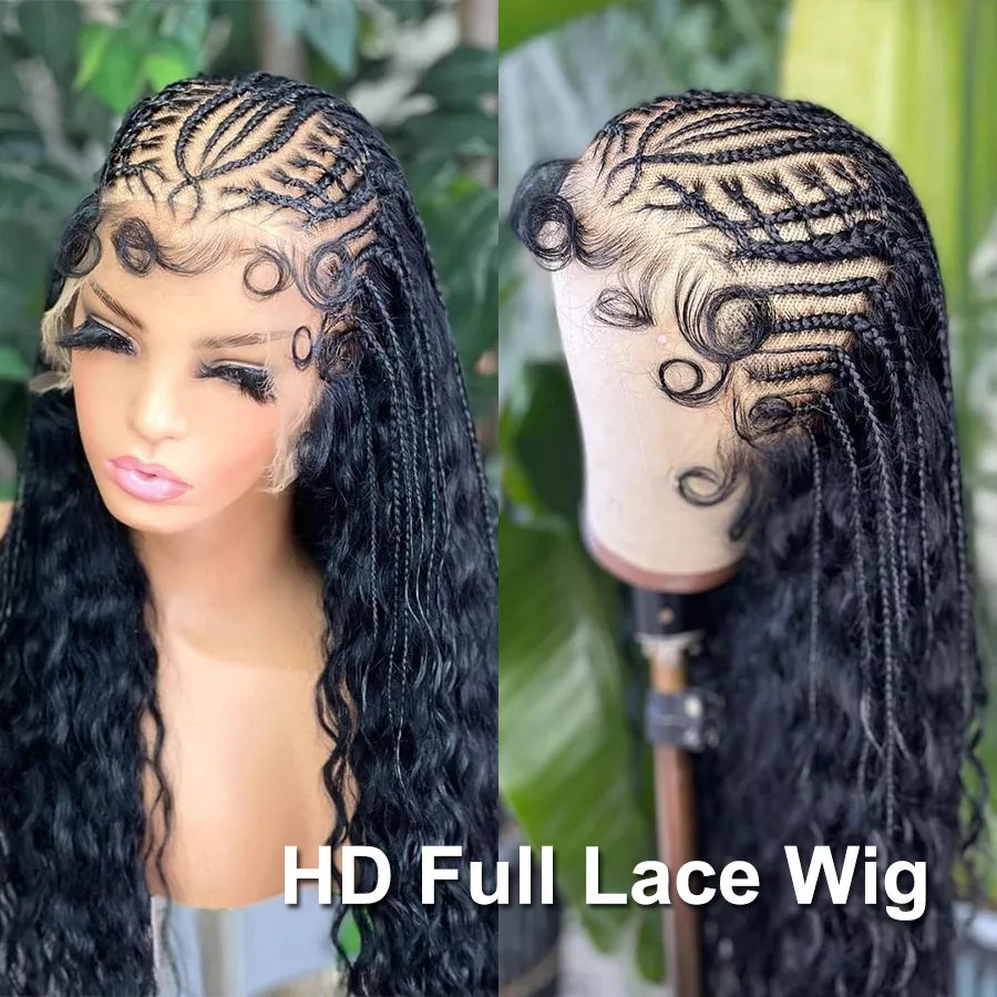 Glueless Full Lace Human Hair Wigs Pre Plucked Water Wave Curls - Supreme Lush Hair