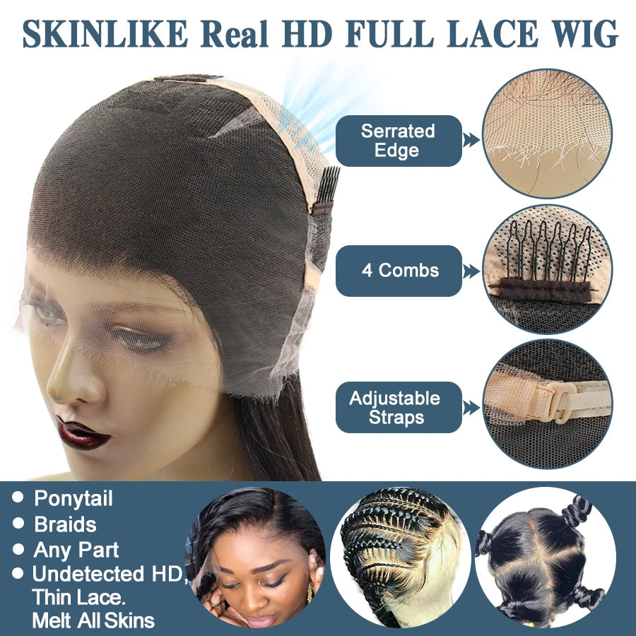 Glueless Full Lace Human Hair Wigs Pre Plucked Water Wave Curls - Supreme Lush Hair