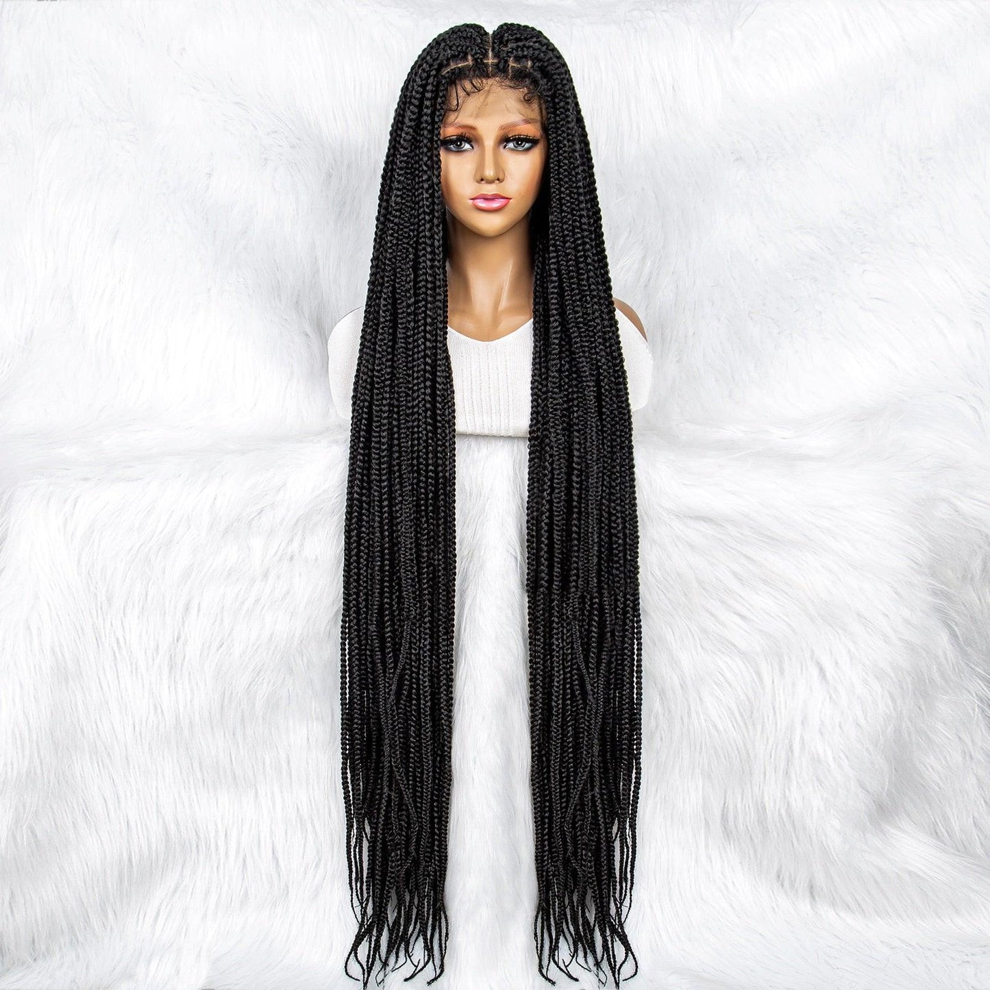 Lace Front Wig Knotless Synthetic Box Braids Wig - Supreme Lush Hair