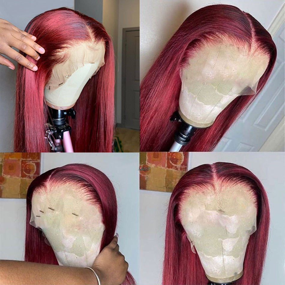 Peruvian Straight Hair Lace Front Wig Pre-Plucked 13x4 Coloured Lace Front Human Hair - Supreme Lush Hair