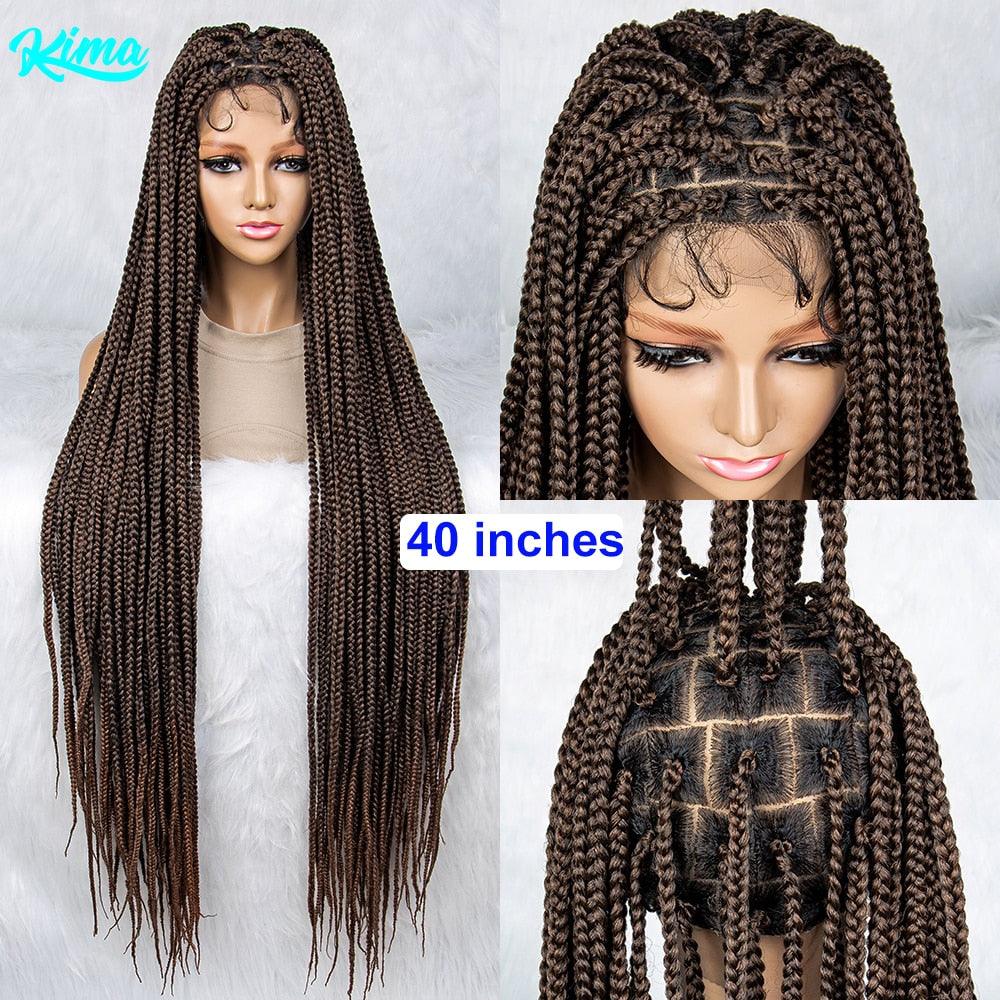 Lace Front Wig Knotless Synthetic Box Braids Wig - Supreme Lush Hair