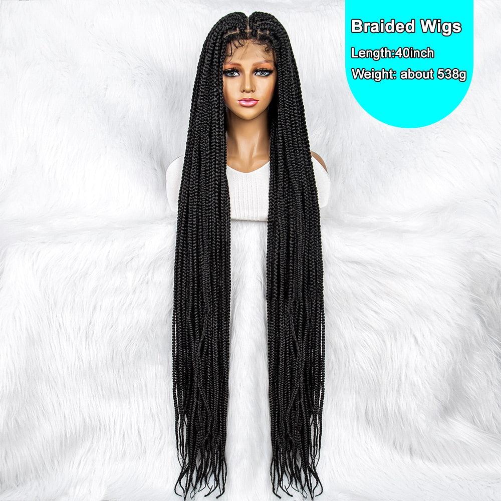 Lace Front Wig Knotless Synthetic Box Braids Wig - Supreme Lush Hair
