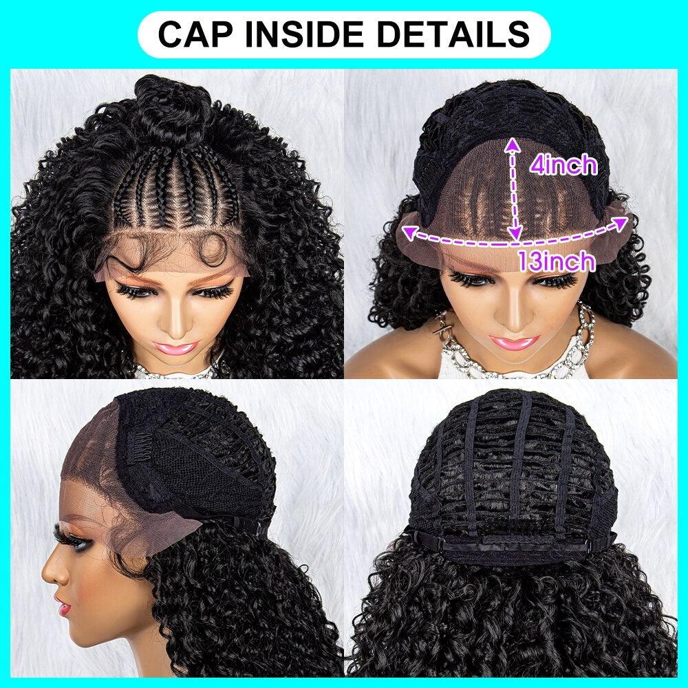 Synthetic Lace Front Braided Wigs Kinky Curly Hair - Supreme Lush Hair