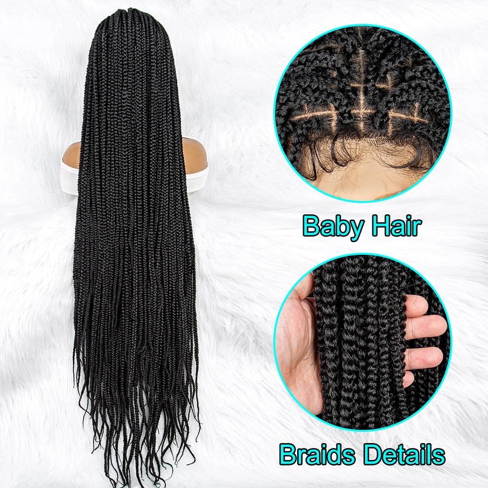 Lace Front Wig Knotless Synthetic Box Braids Wig - Supreme Lush Hair