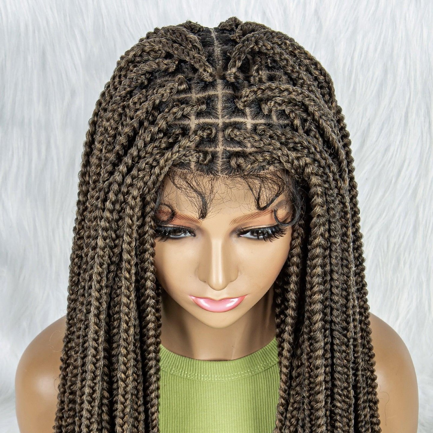 Lace Front Wig Knotless Synthetic Box Braids Wig - Supreme Lush Hair