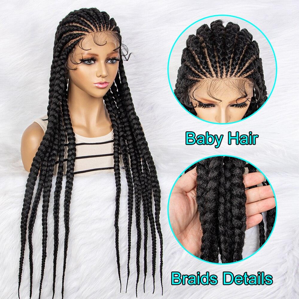 Lace Front Braided 36 inches Synthetic Wigs - Supreme Lush Hair