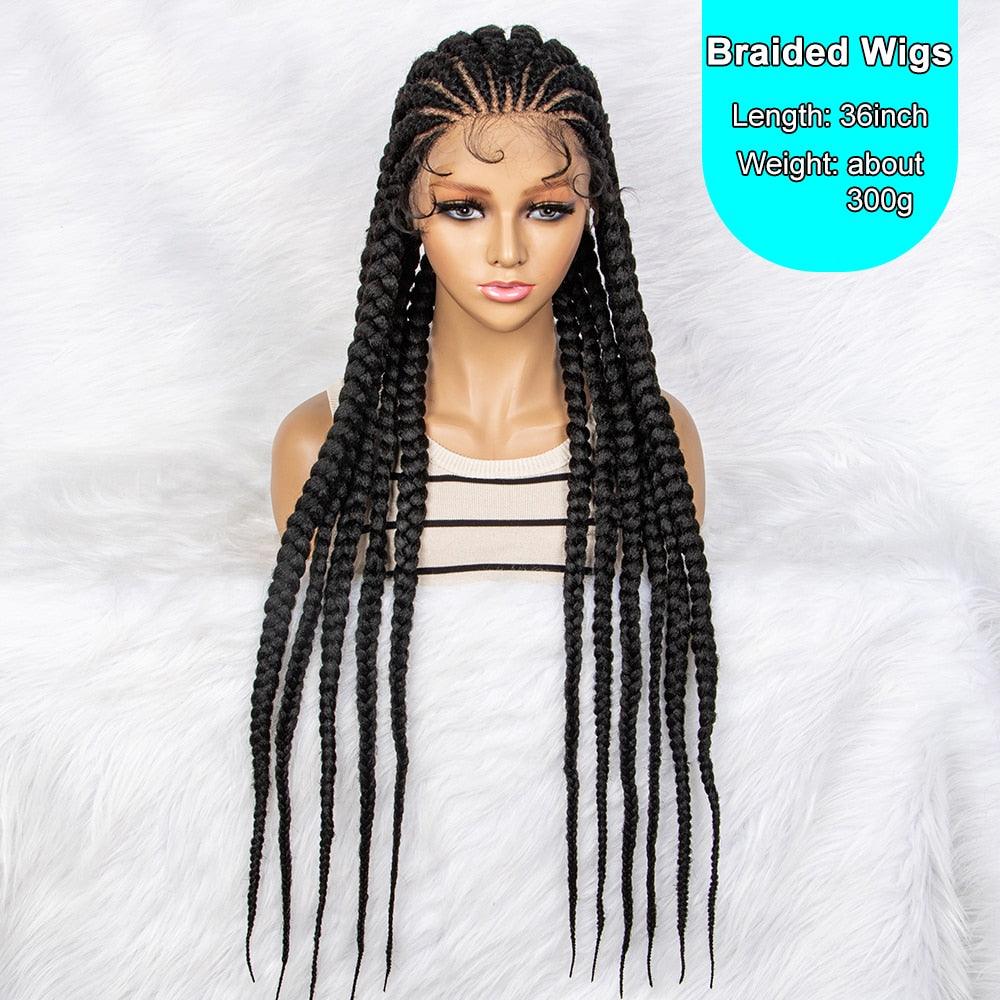 Lace Front Braided 36 inches Synthetic Wigs - Supreme Lush Hair