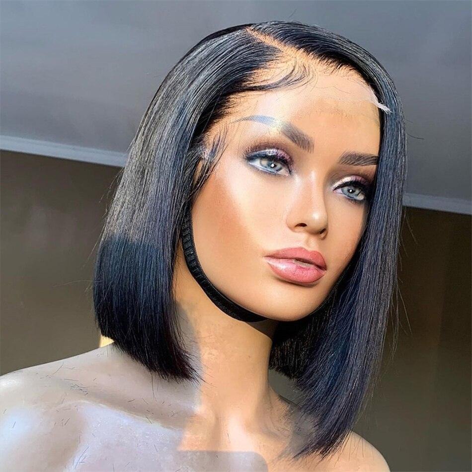 Orange Ginger Straight Bob Transparent Lace Front Human Hair Wigs - Supreme Lush Hair