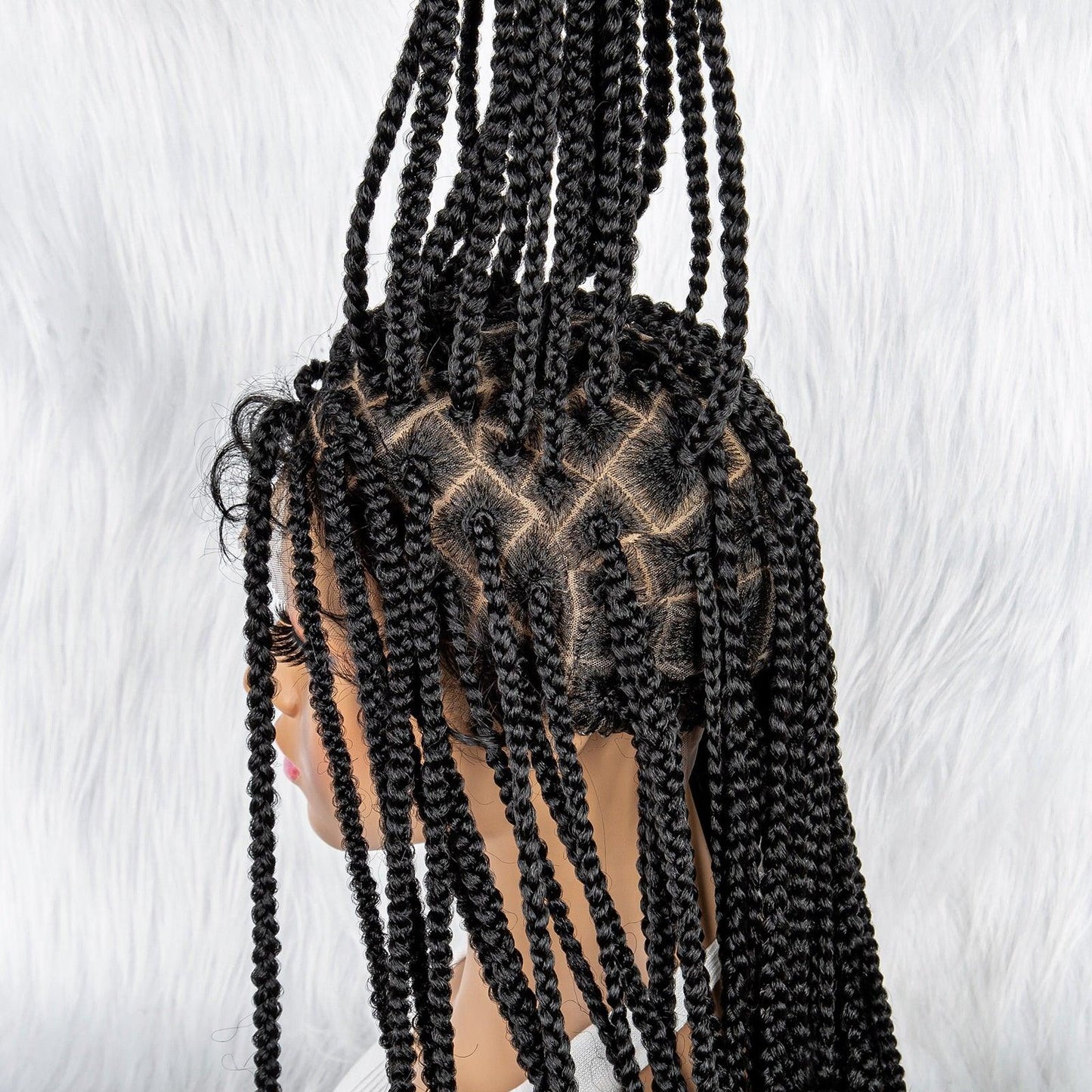 Lace Front Wig Knotless Synthetic Box Braids Wig - Supreme Lush Hair
