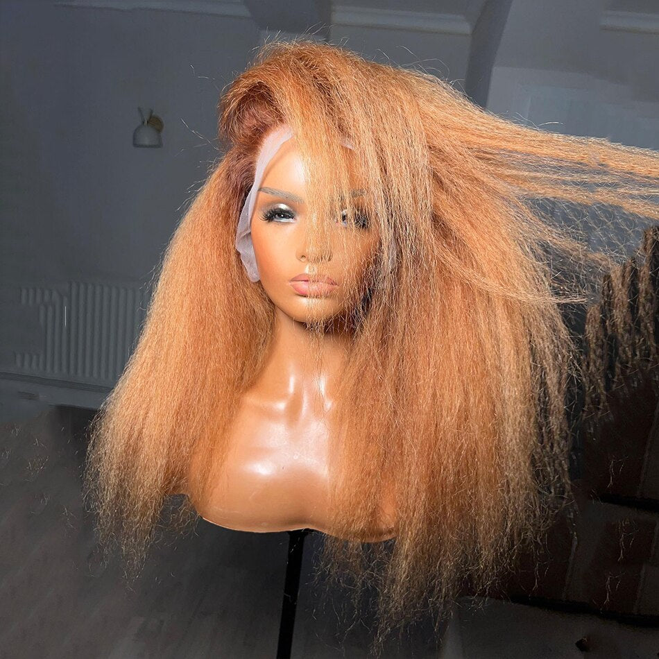 Soft Glueless Kinky Straight Lace Front Wig Natural Hairline With Afro Baby Hair - Supreme Lush Hair
