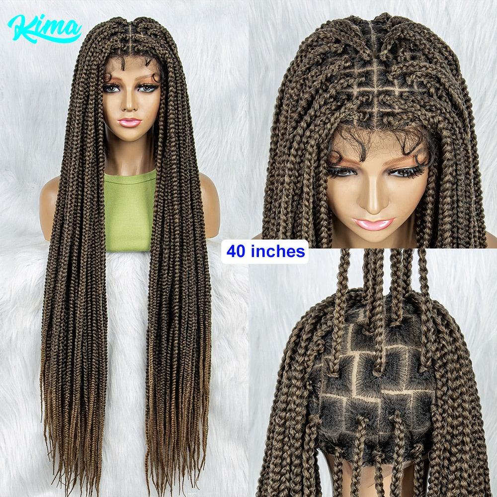 Lace Front Wig Knotless Synthetic Box Braids Wig - Supreme Lush Hair