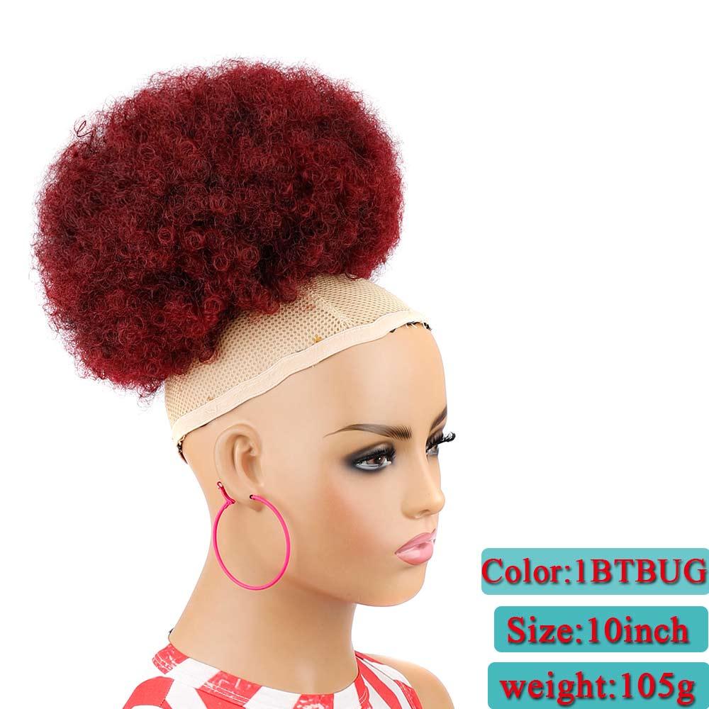 Afro Puff Hair Bun Ponytail Synthetic Kinky Curly Ponytail - Supreme Lush Hair