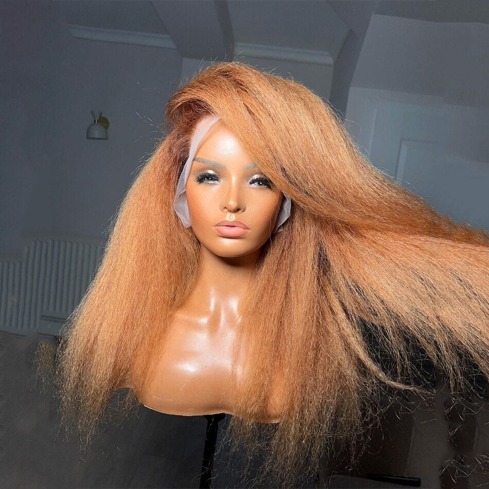 Soft Glueless Kinky Straight Lace Front Wig Natural Hairline With Afro Baby Hair - Supreme Lush Hair