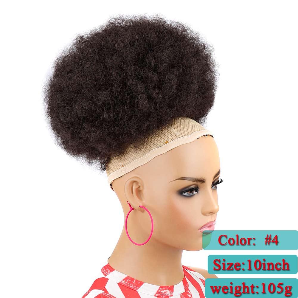 Afro Puff Hair Bun Ponytail Synthetic Kinky Curly Ponytail - Supreme Lush Hair