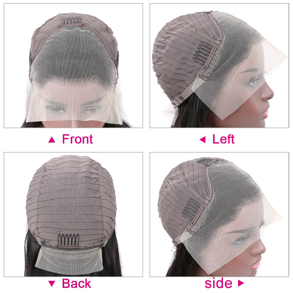Peruvian Straight Hair Lace Front Wig Pre-Plucked 13x4 Coloured Lace Front Human Hair - Supreme Lush Hair
