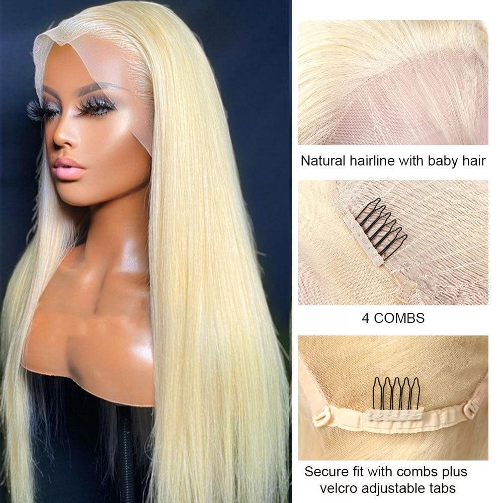 Blonde Silk Straight Synthetic Lace Front Wig - Supreme Lush Hair