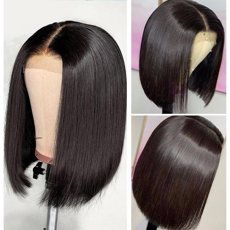 Orange Ginger Straight Bob Transparent Lace Front Human Hair Wigs - Supreme Lush Hair