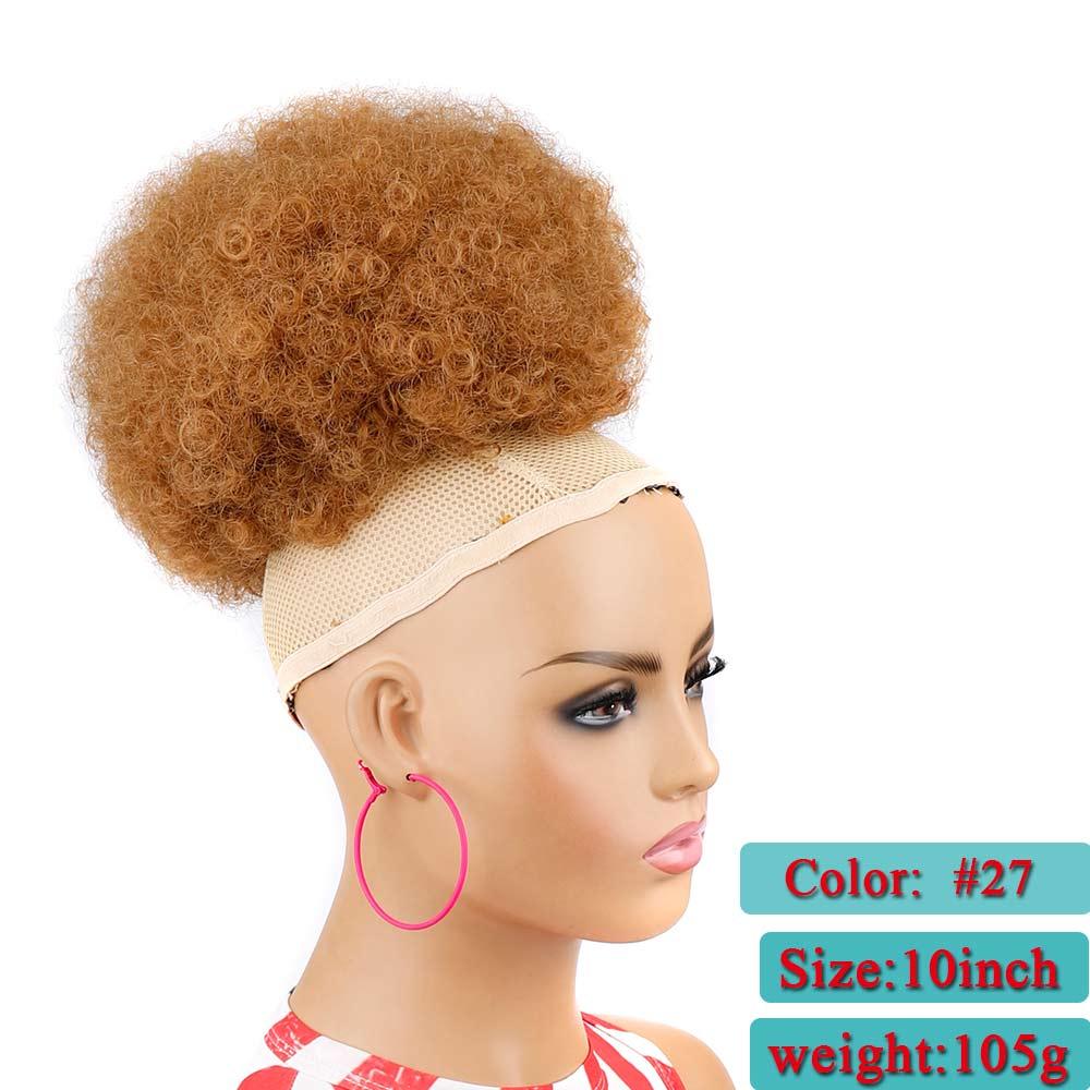 Afro Puff Hair Bun Ponytail Synthetic Kinky Curly Ponytail - Supreme Lush Hair