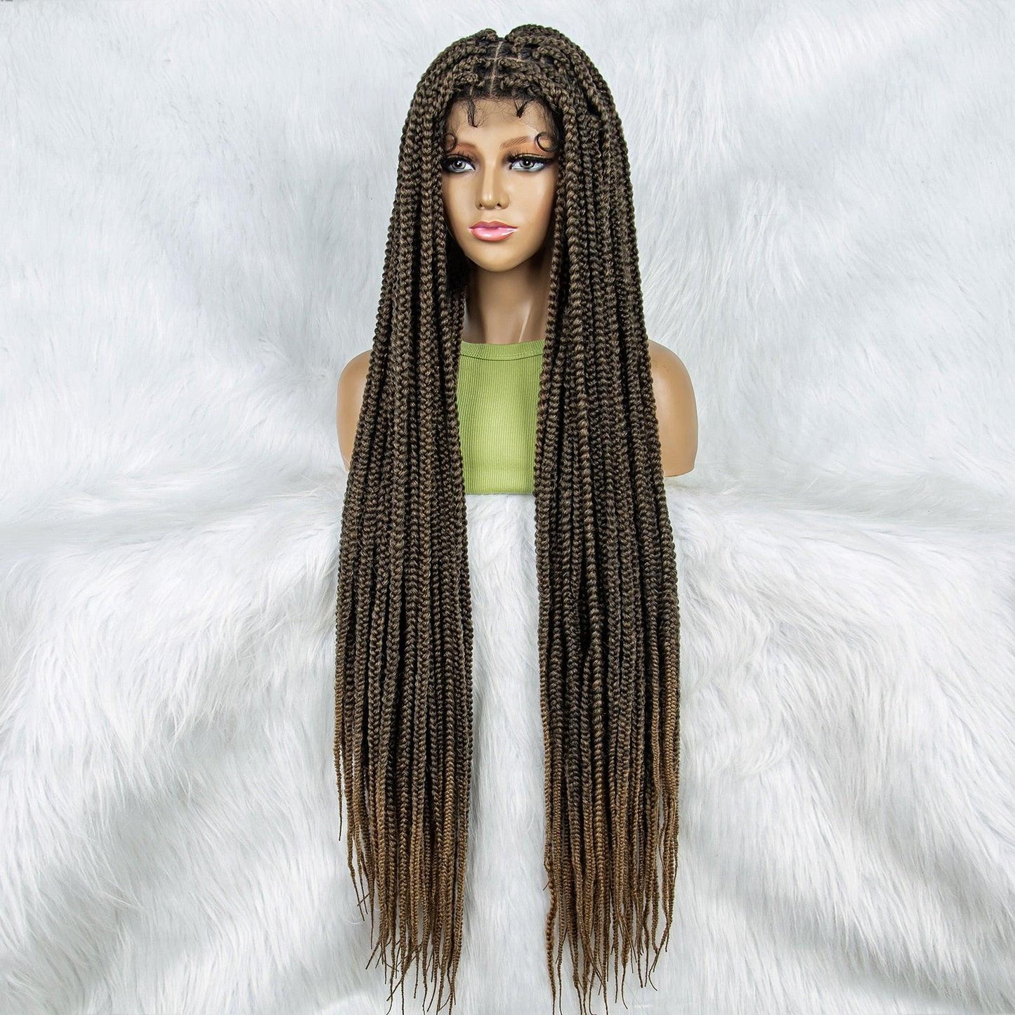 Lace Front Wig Knotless Synthetic Box Braids Wig - Supreme Lush Hair