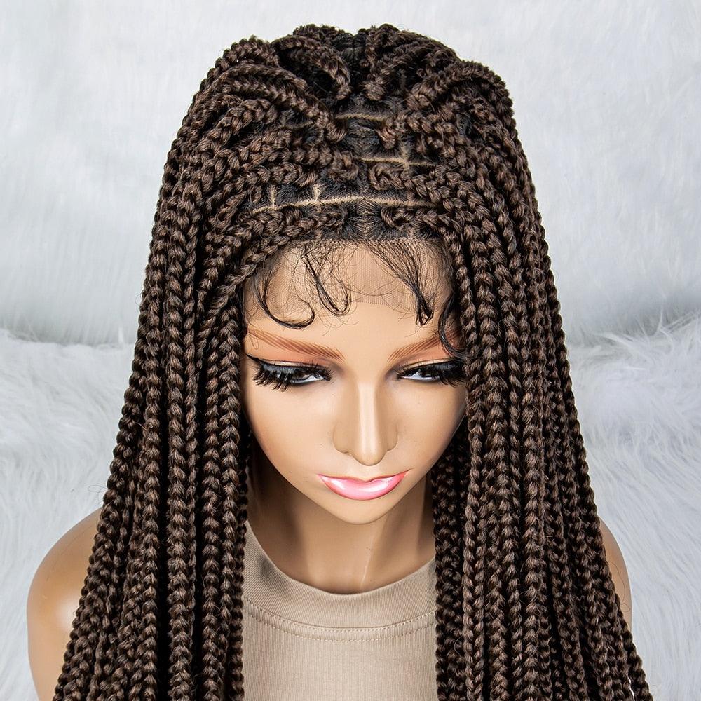 Lace Front Wig Knotless Synthetic Box Braids Wig - Supreme Lush Hair