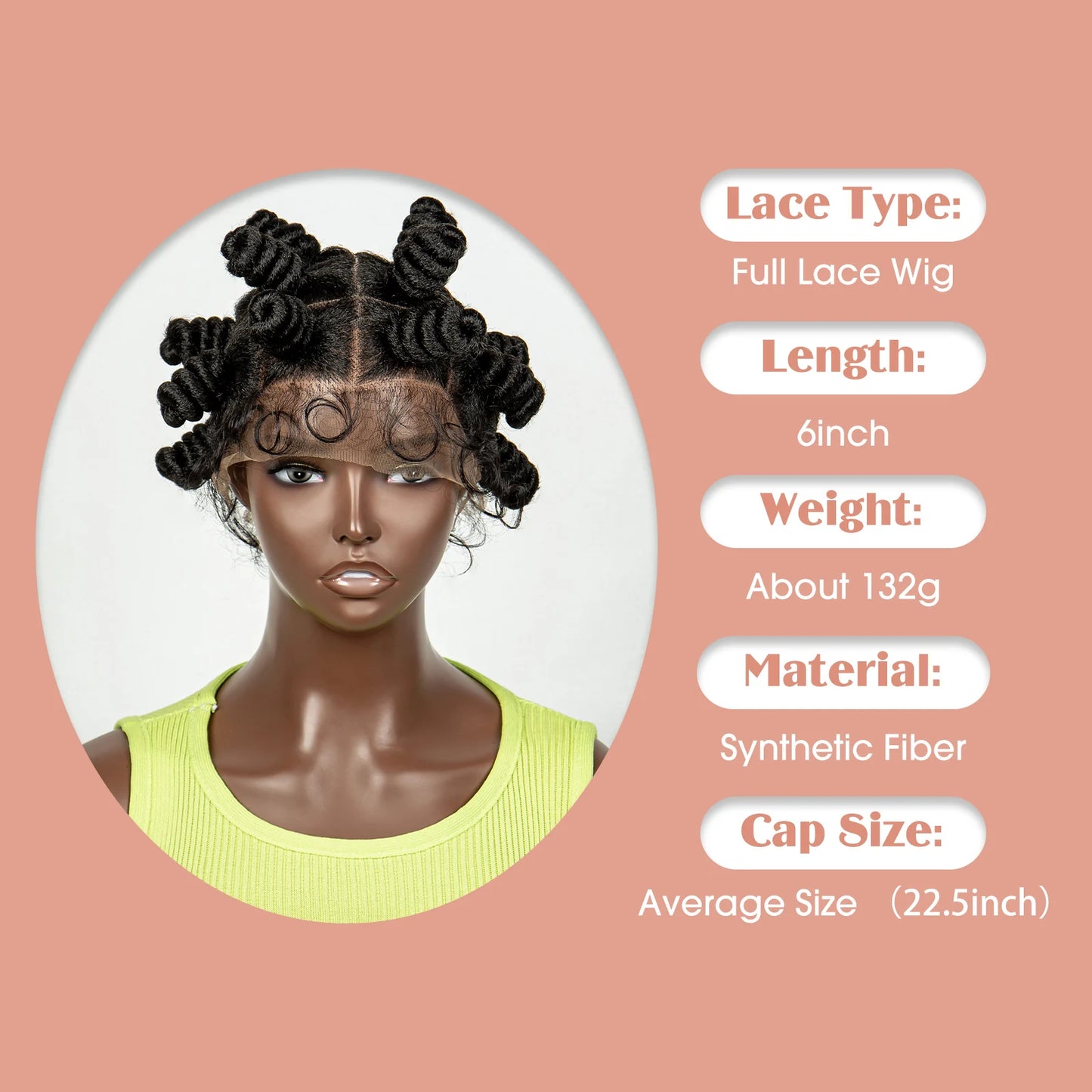350 Coloured Knotless Box Braided Wig Full Lace Synthetic Cornrow Braided Wig with Baby Hair
