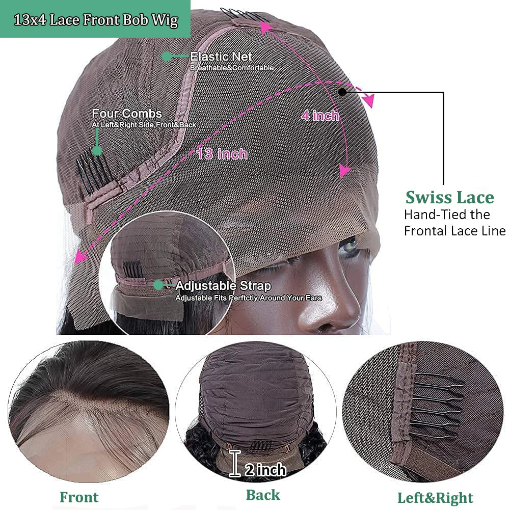 Colored Short Bob Human Hair Wigs