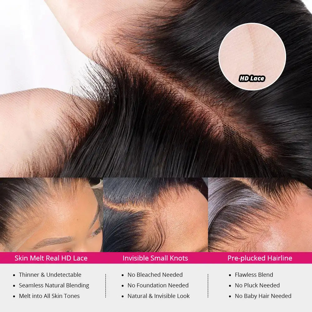250 Density Body Wave 13x6 HD Lace Front Human Remy Hair 30 40 Inch 13x4 Transparent Lace Frontal Wig Brazilian For Black Women