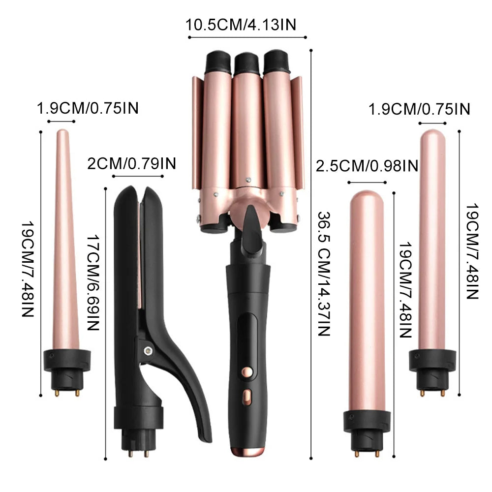Multi-functional Curling Iron Set 5-in-1 Interchangeable Barrel Curler Hair Waver Styling Tools