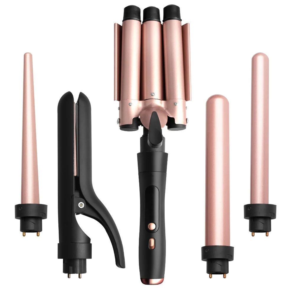 Multi-functional Curling Iron Set 5-in-1 Interchangeable Barrel Curler Hair Waver Styling Tools