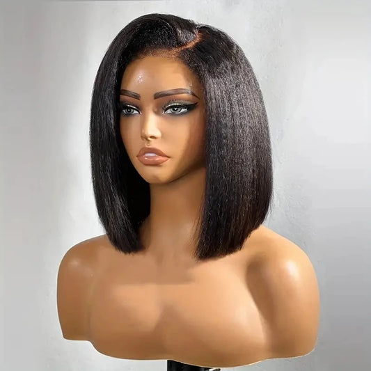 Short Kinky Straight Lace Front Wigs