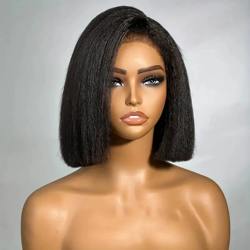 Short Kinky Straight Lace Front Wigs