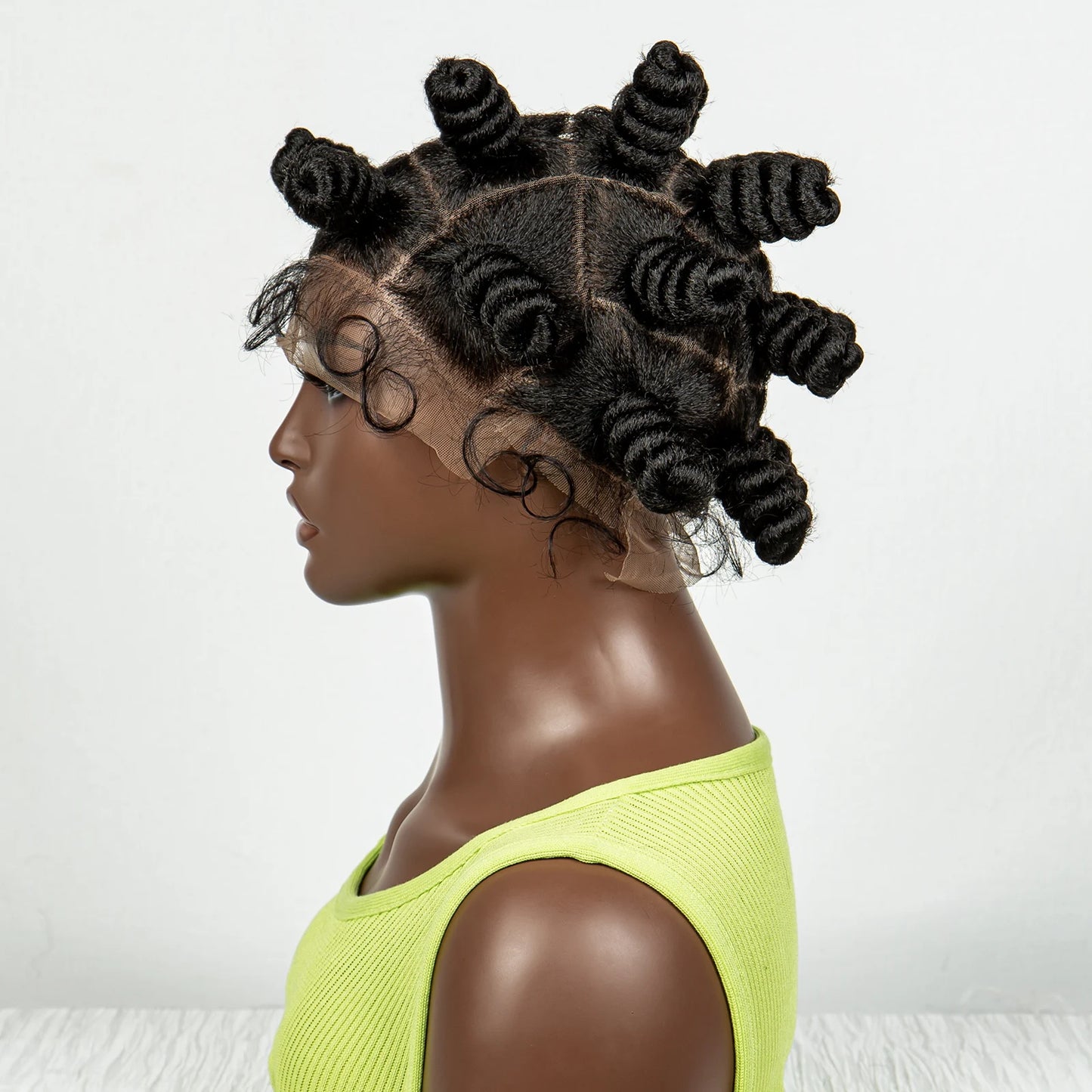350 Coloured Knotless Box Braided Wig Full Lace Synthetic Cornrow Braided Wig with Baby Hair