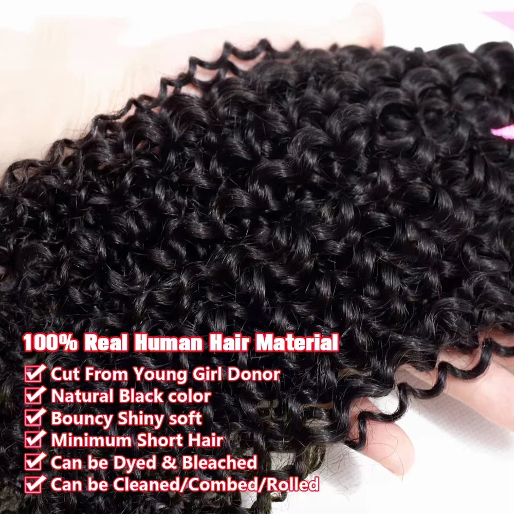 4C Edges Afro Curly 13x6 Lace Frontal 300% Kinky Curly Glueless Wigs Human Hair Pre Cut 7x5 HD Lace Closure Wigs