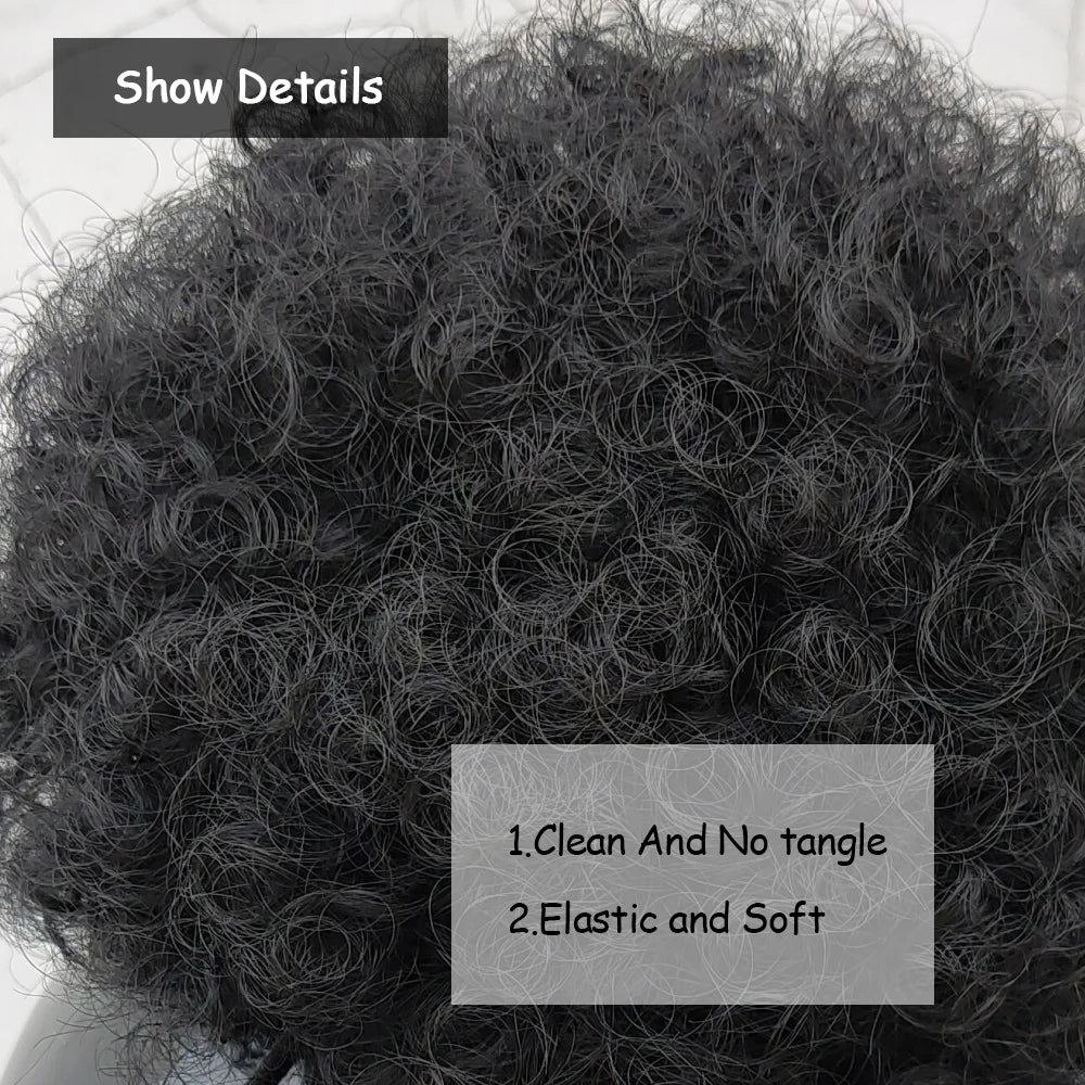 Afro Puff Drawstring Ponytail Extension Synthetic Afro Kinky Curly Puff Bun Hairpiece
