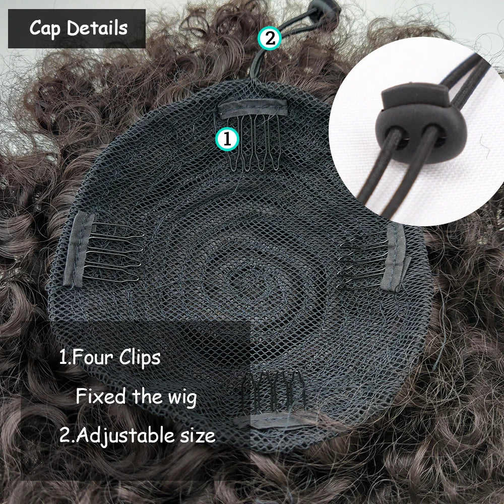 Afro Puff Drawstring Ponytail Extension Synthetic Afro Kinky Curly Puff Bun Hairpiece