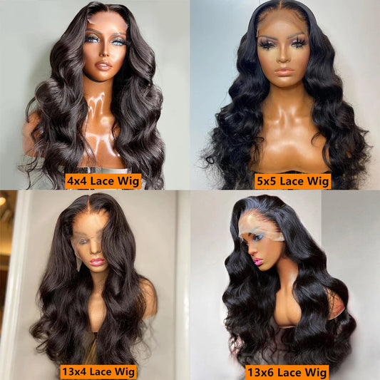 30 40 inch Body Wave Lace Wig 13x6 Lace Frontal Human Hair Wigs Brazilian Loose Water Wave 5x5 Lace Closure Wig for Black Women - Supreme Lush Hair