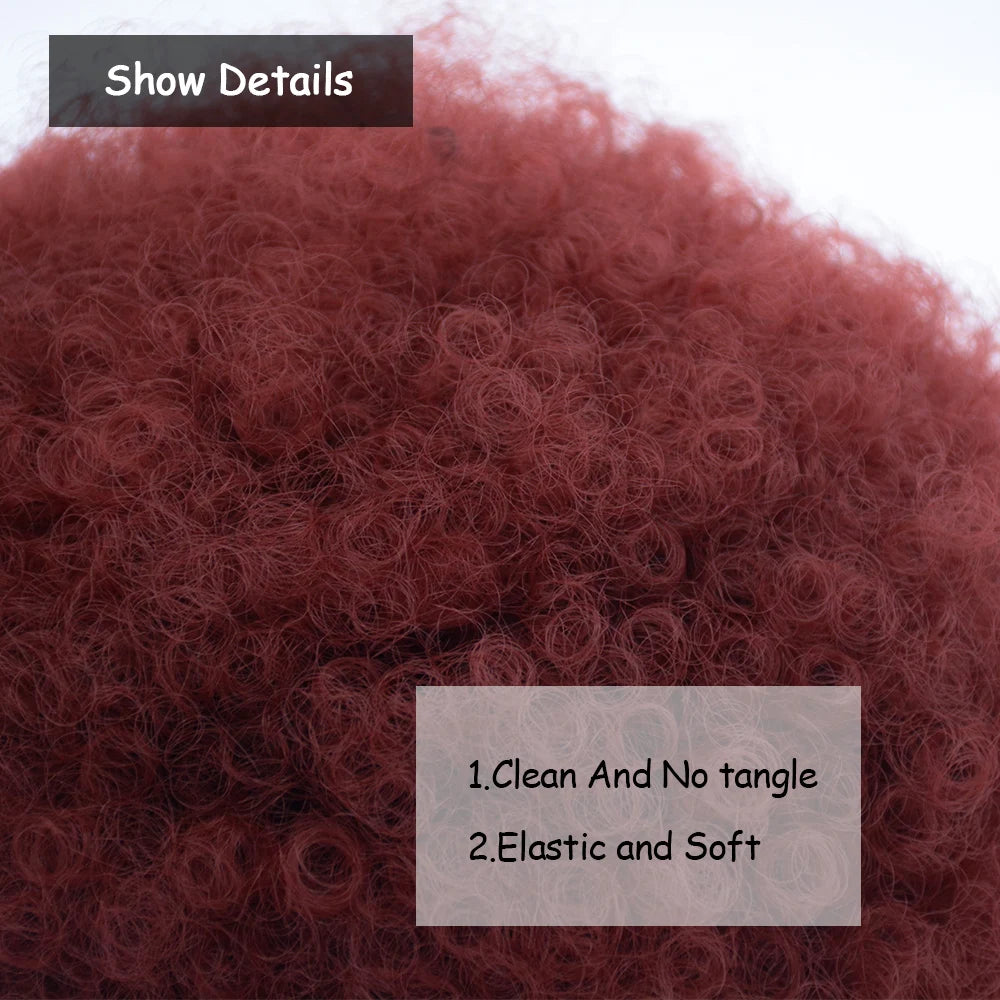 Afro Puff Drawstring Ponytail Extension Synthetic Afro Kinky Curly Puff Bun Hairpiece