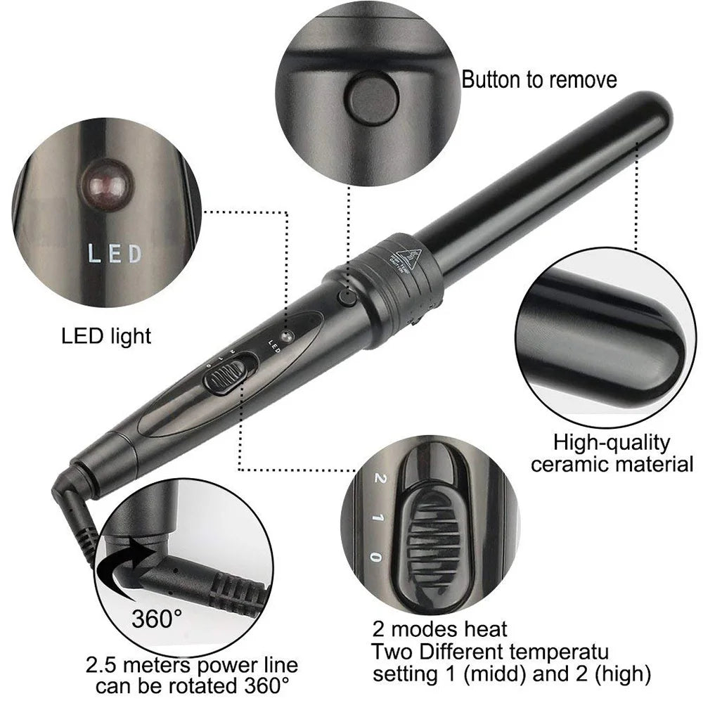 5 in 1 Hair Curling Iron Multifunctional barrel Rotating Professional Hair Curler